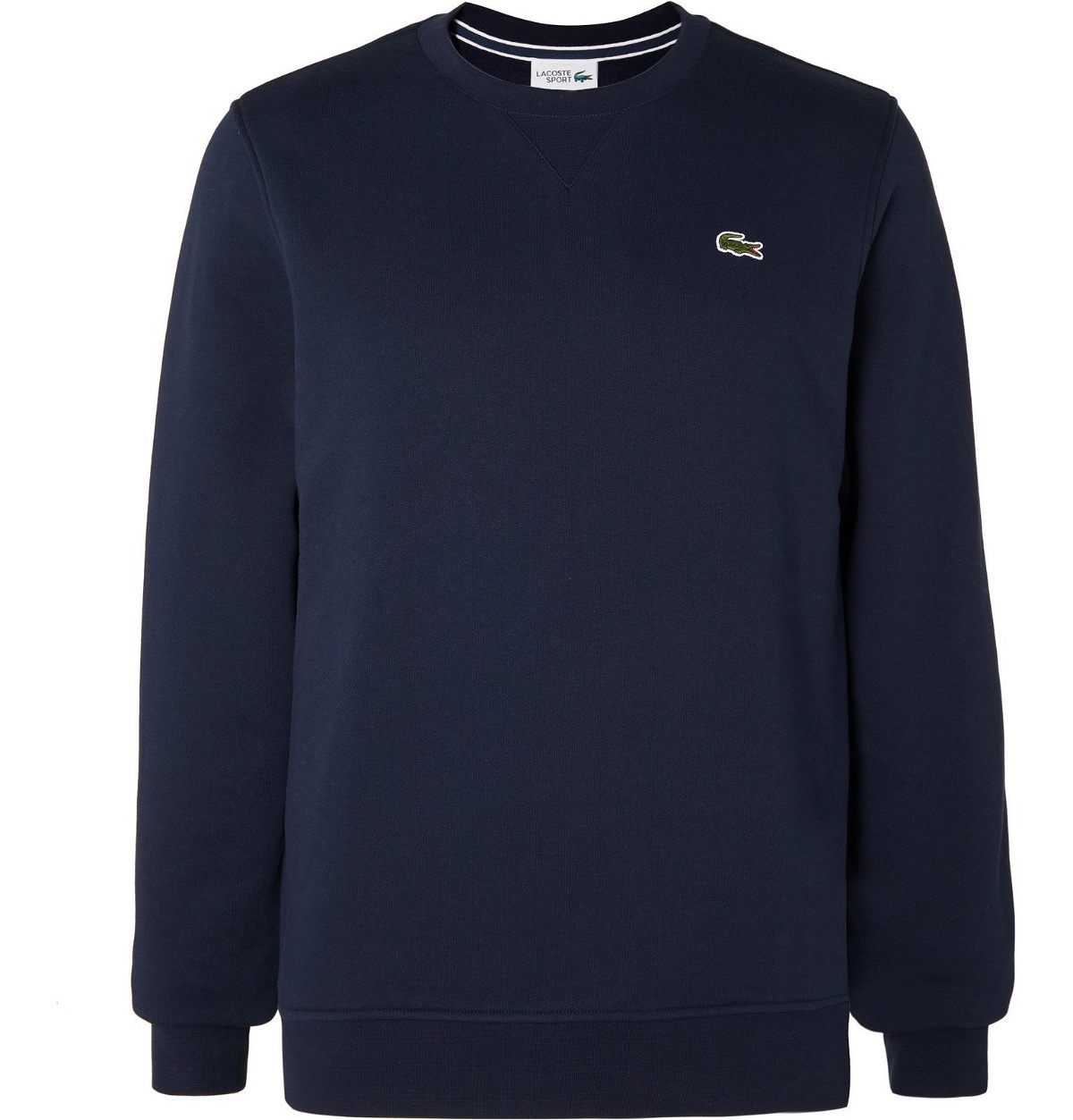 Photo: Lacoste Tennis - Logo-Appliquéd Fleece-Back Cotton-Blend Jersey Sweatshirt - Blue