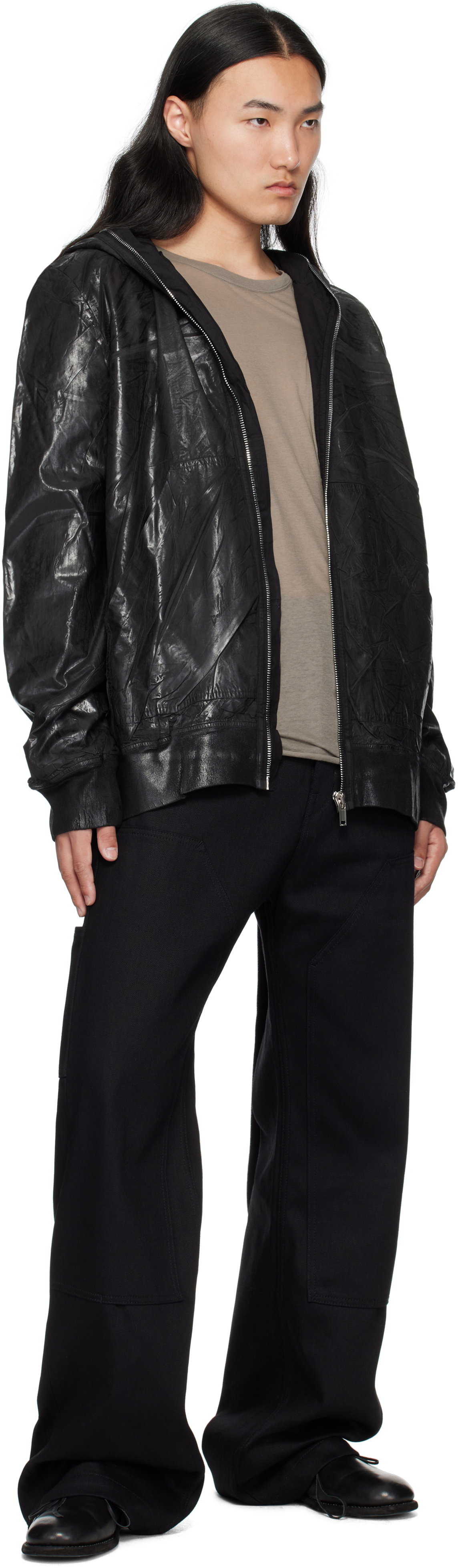 Rick Owens DRKSHDW Black Hollywood Flight Bomber Jacket Rick Owens
