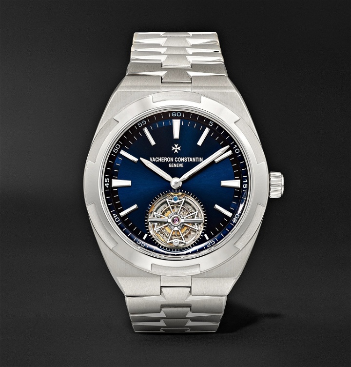 Photo: Vacheron Constantin - Overseas Tourbillon Automatic 42.5mm Stainless Steel Watch, Ref. No 6000V/110A-B544 - Blue