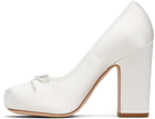 Sandy Liang White Pointe 100 Satin Heels