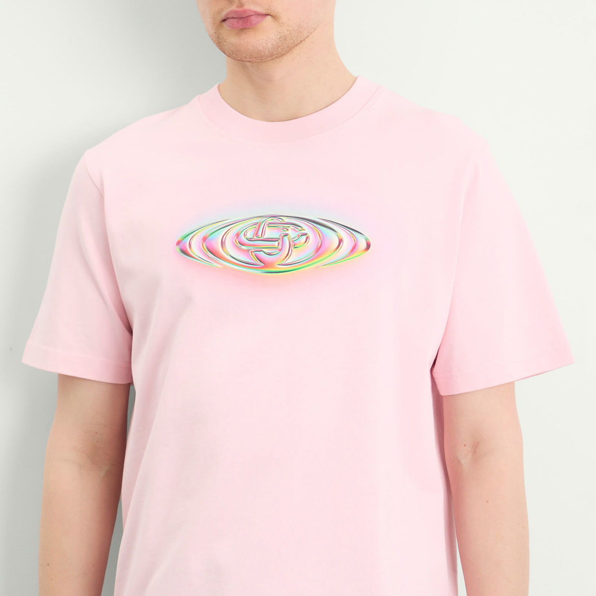 Casablanca Men's Glass Logo Classic T-Shirt in Pink