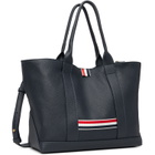 Thom Browne Navy Soft Pebble Grain Leather Small Tool Tote