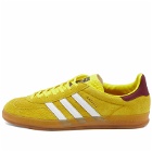 Adidas Men's Gazelle Indoor Sneakers in Bright Yellow/White/Collegiate Burgundy
