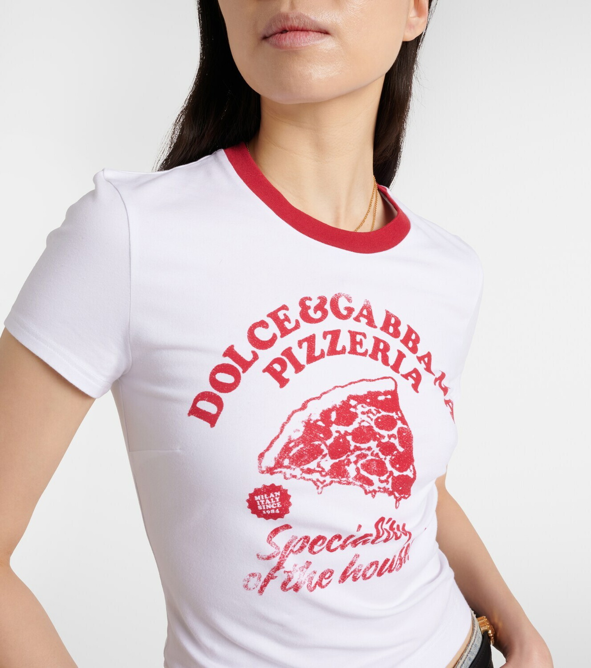 Dolce&Gabbana Printed cotton-blend jersey T-shirt