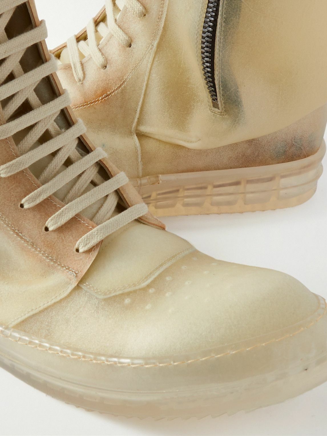Rick Owens - Cargobasket Transparent Leather High-Top Sneakers 