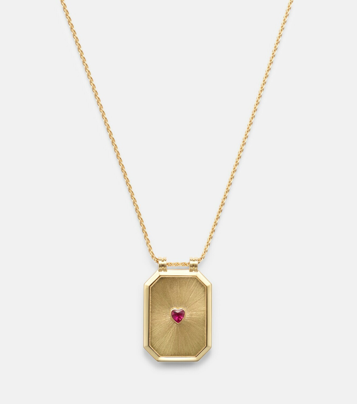 Marie Lichtenberg Love 18kt gold pendant necklace with ruby