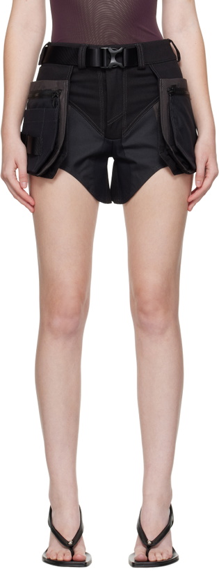 Photo: Mugler Black Technical Cargo Shorts