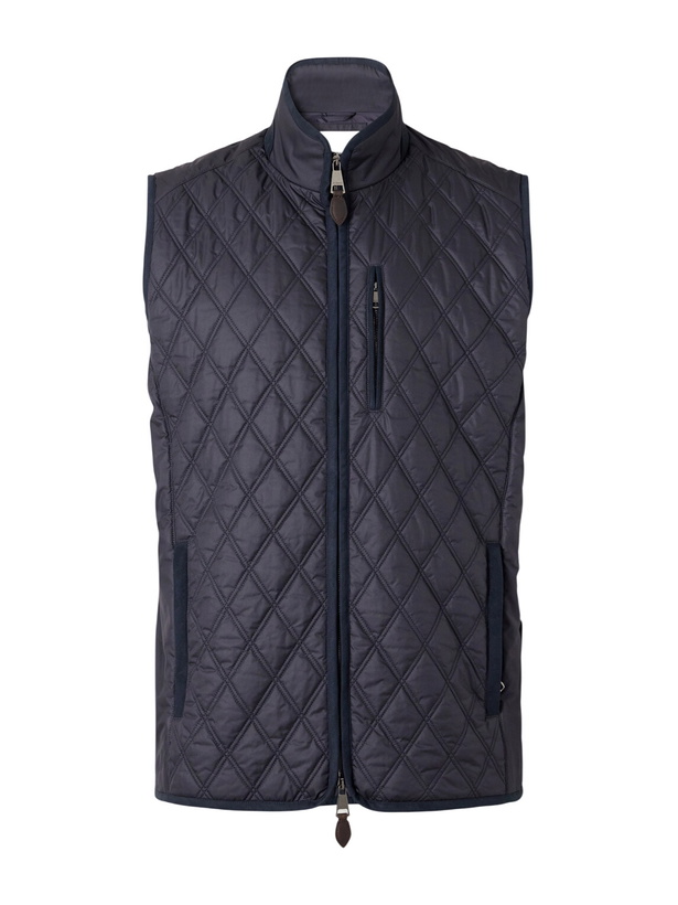 Photo: Purdey - Moorland Padded Quilted Shell Gilet - Blue