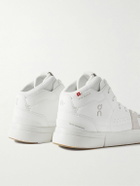 ON - Roger Federer The Roger Clubhouse Mid Faux Leather, Mesh and Faux Suede Sneakers - White