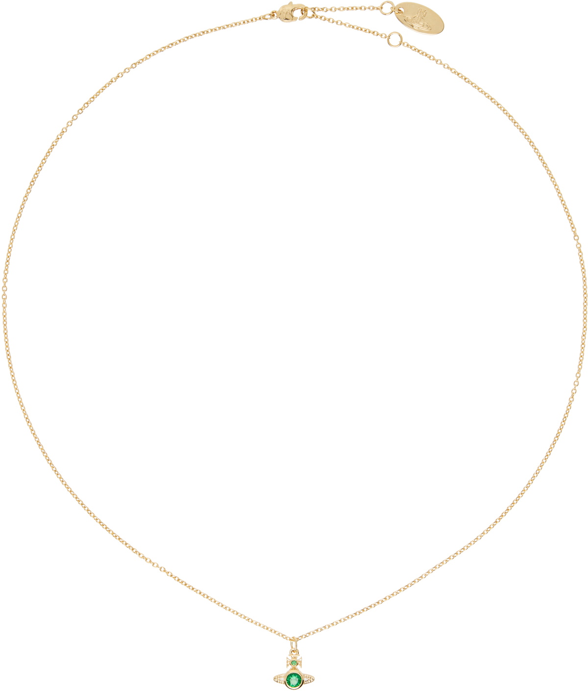 Vivienne Westwood Gold & Green London Orb Pendant Necklace 