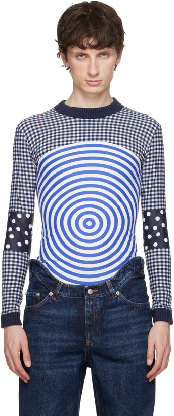 Photo: Jean Paul Gaultier Navy & White 'The Vichy & Target' Top