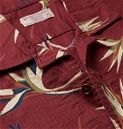 J.Crew - Wallace & Barnes Camp-Collar Printed Cotton-Ripstop Shirt - Burgundy