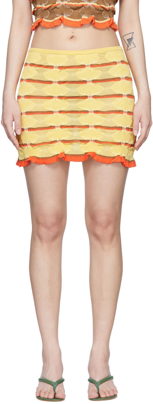 ミニスカート gimaguas Caramel stretch polyester mini skirt Gimaguas Caramel Stretch Polyester Mini Skirt In Orange
