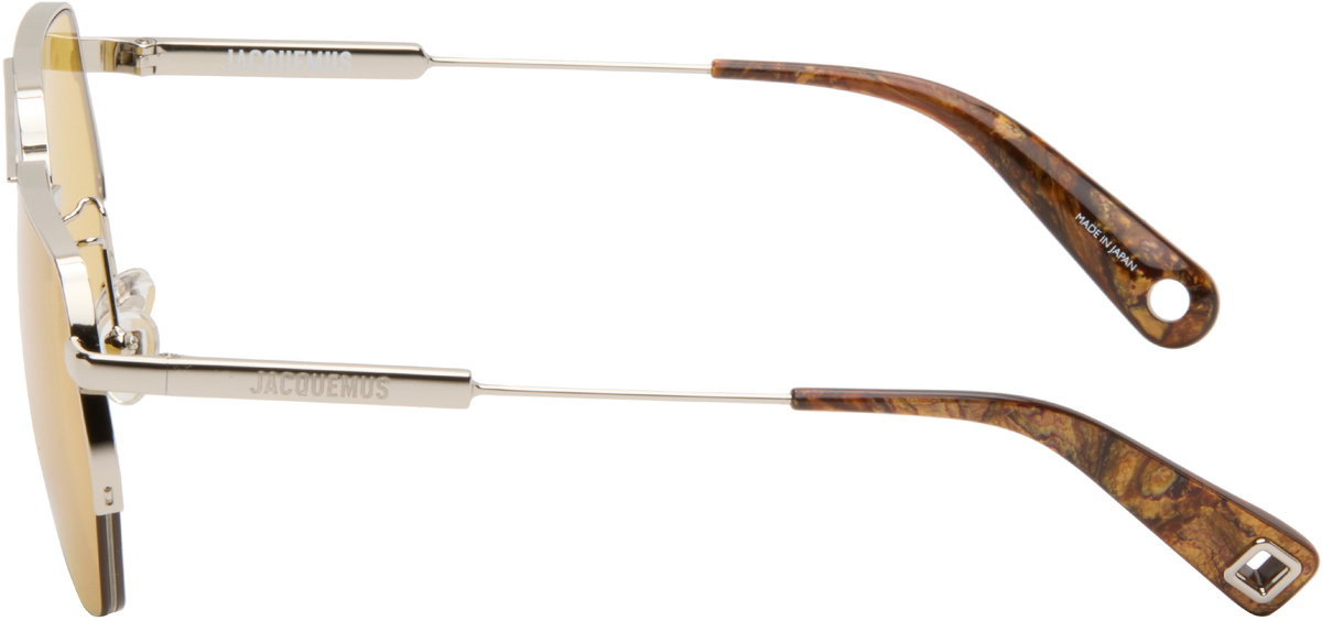 JACQUEMUS Silver La Croisière 'The Aviador' Sunglasses