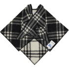 Burberry Black & White Check Wool Capelet Scarf