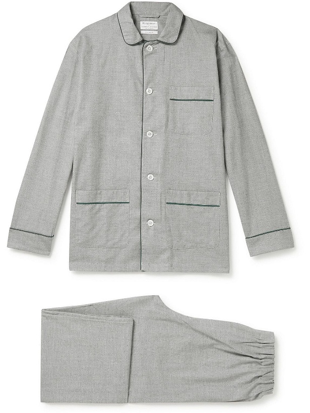 Photo: Kingsman - Herringbone Cotton Pyjama Set - Gray