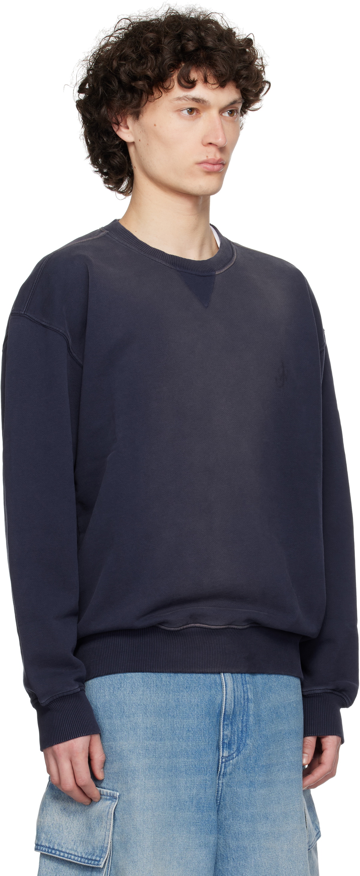 JW Anderson Navy Oversized Anchor Logo Sweatshirt