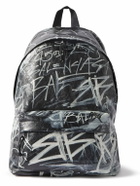 Balenciaga - Explorer Graffiti-Print Textured-Leather Backpack