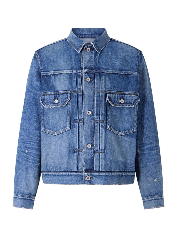 Photo: Sacai - BEYONDEXX Distressed Denim Jacket - Blue