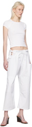 Gil Rodriguez White 'The Lou' Lounge Pants