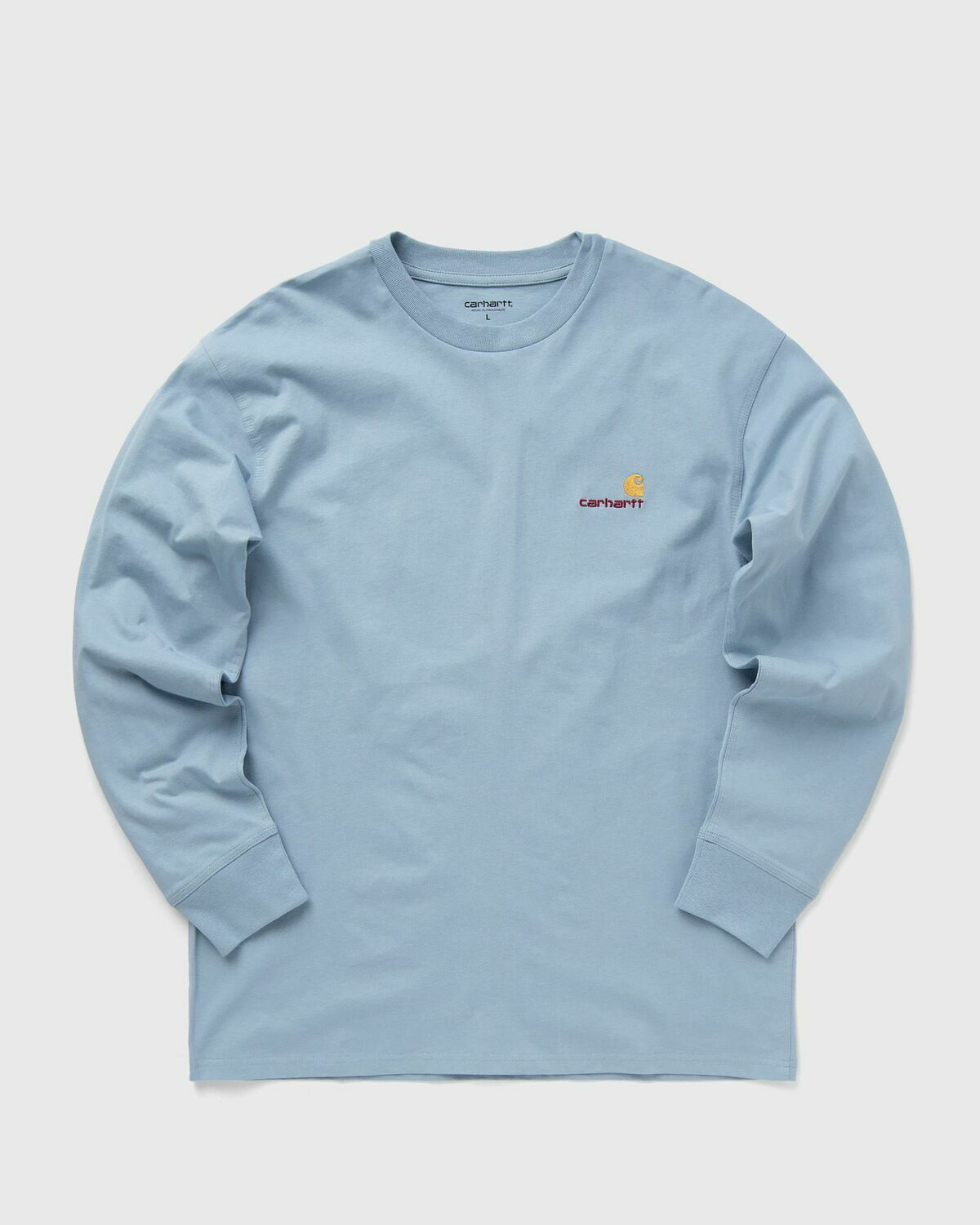 Carhartt Wip L/S American Script Tee Blue - Mens - Longsleeves