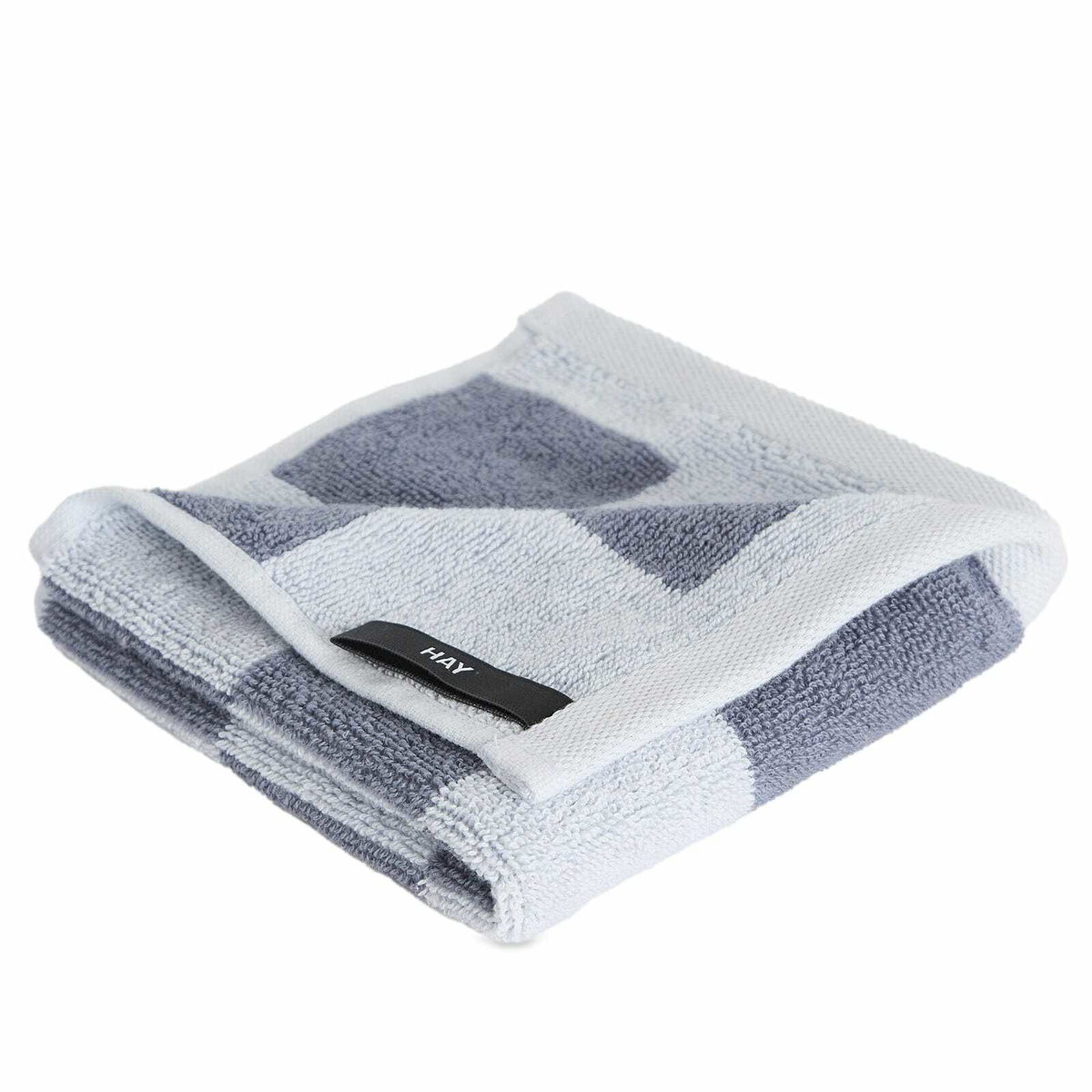 HAY Check Wash Cloth in Steel Blue 