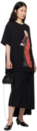 YOHJI YAMAMOTO Black Printed T-Shirt