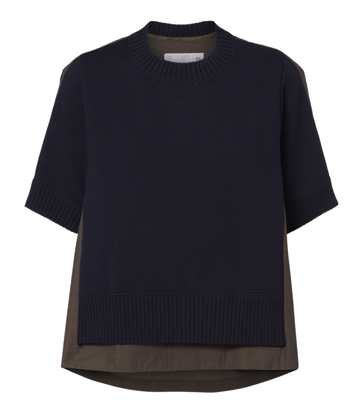 Photo: Sacai Knitted cotton and cashmere-blend top