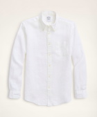 Brooks Brothers Men's Regent Regular-Fit Sport Shirt, Irish Linen | White