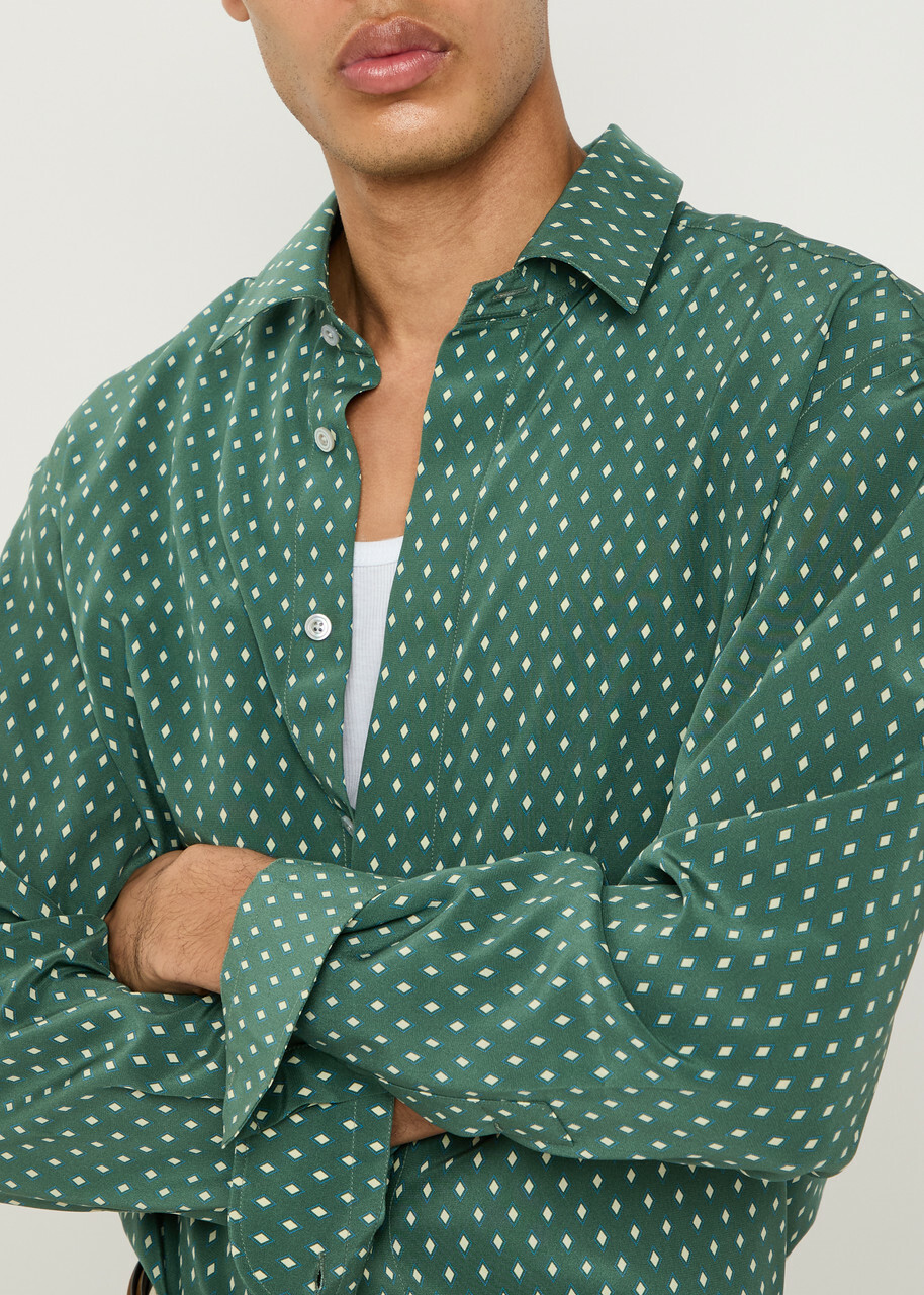 Tom Ford Diamond-print Silk Shirt Multicoloured 1