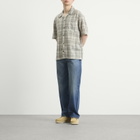 ACMH by Magic Castles Men's Short Sleeve Wave Shirt in Black Ecru Mini Check