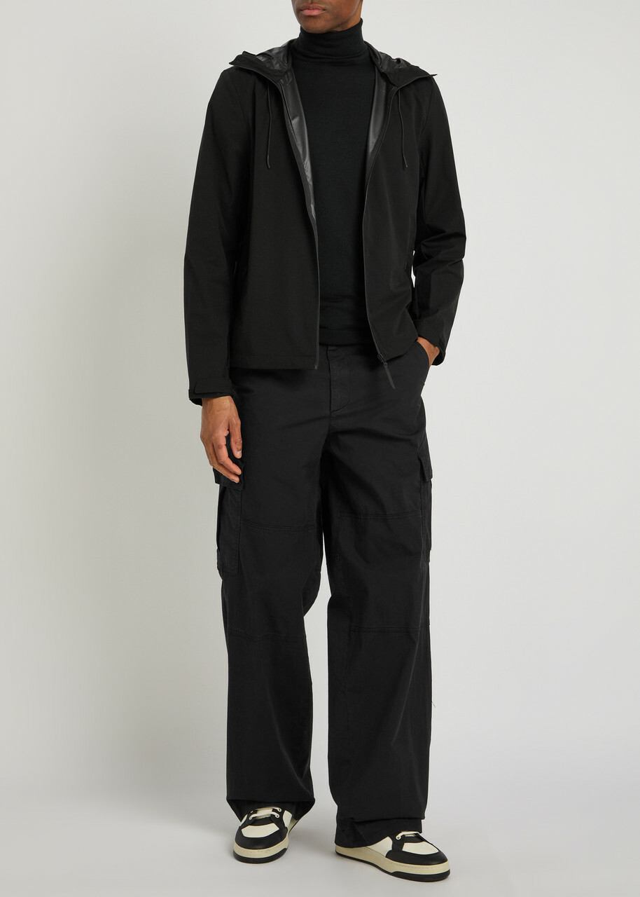 Rains Mito Water-repellant Hooded Shell Jacket Black