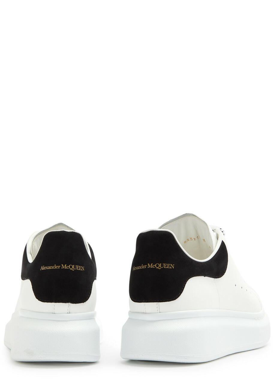 Alexander Mcqueen Oversized Leather Sneakers White And Black