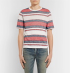Saint Laurent - Striped Linen and Cotton-Blend T-Shirt - Men - Multi