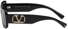 Valentino Garavani Black Rectangular Sunglasses