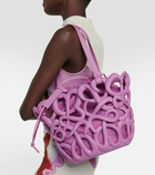 Loewe Anagram leather-trimmed basket bag