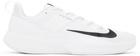 Nike White & Black NikeCourt Vapor Lite Sneakers
