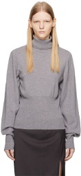 LOW CLASSIC Gray Bishop Sleeve Sweater