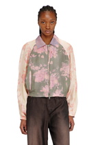Diesel Floral bomber jacket in crinkled acetate - Jackets - Woman -