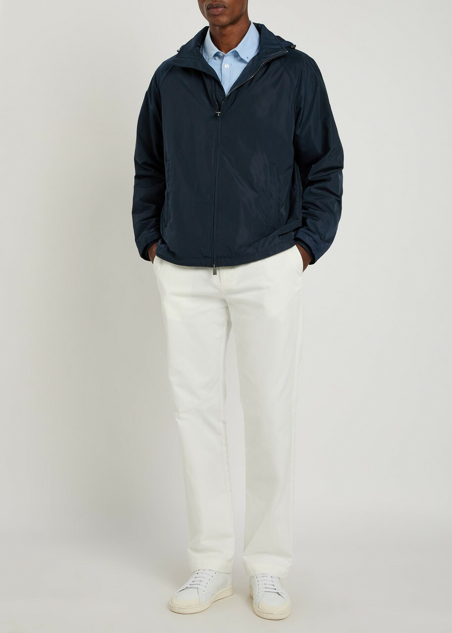 Boss Carlen Hooded Shell Jacket Navy