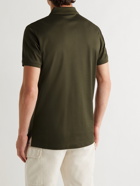 RALPH LAUREN PURPLE LABEL - Logo-Embroidered Mercerised Cotton-Piqué Polo Shirt - Green
