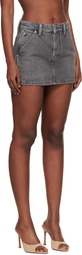 Alexander Wang Gray Denim Carpenter Mini Skort