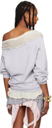 ALL-IN Gray Paneled Sweatshirt