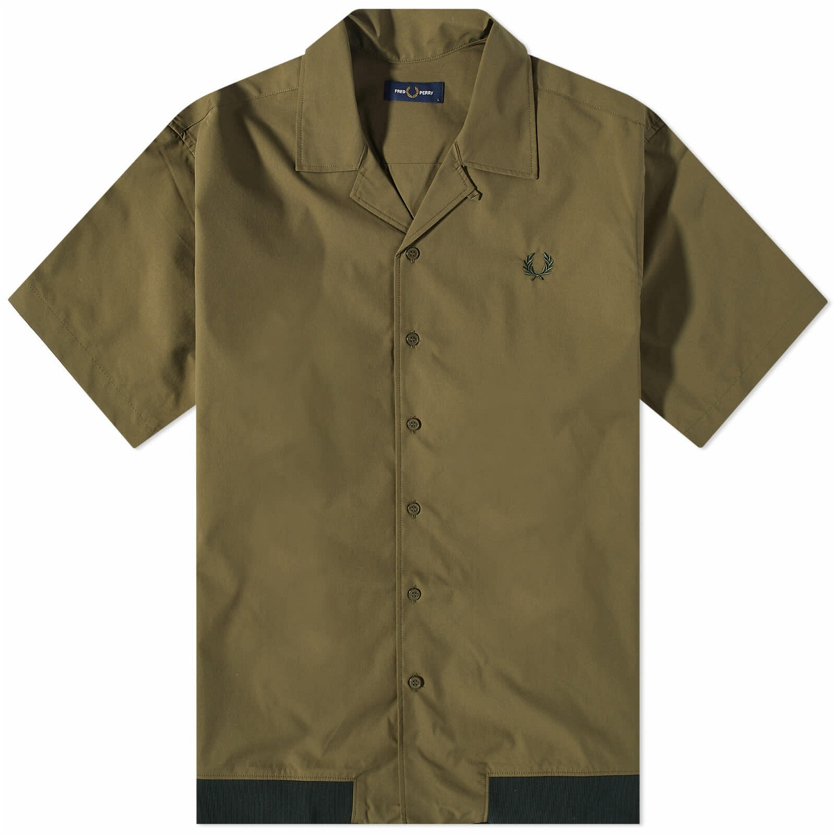 Photo: Fred Perry Authentic Men's Ribbed Hem Vacation Shirt in Uniform Green