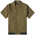Fred Perry Authentic Men's Ribbed Hem Vacation Shirt in Uniform Green