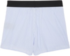 Palm Angels Blue & White Striped Boxers