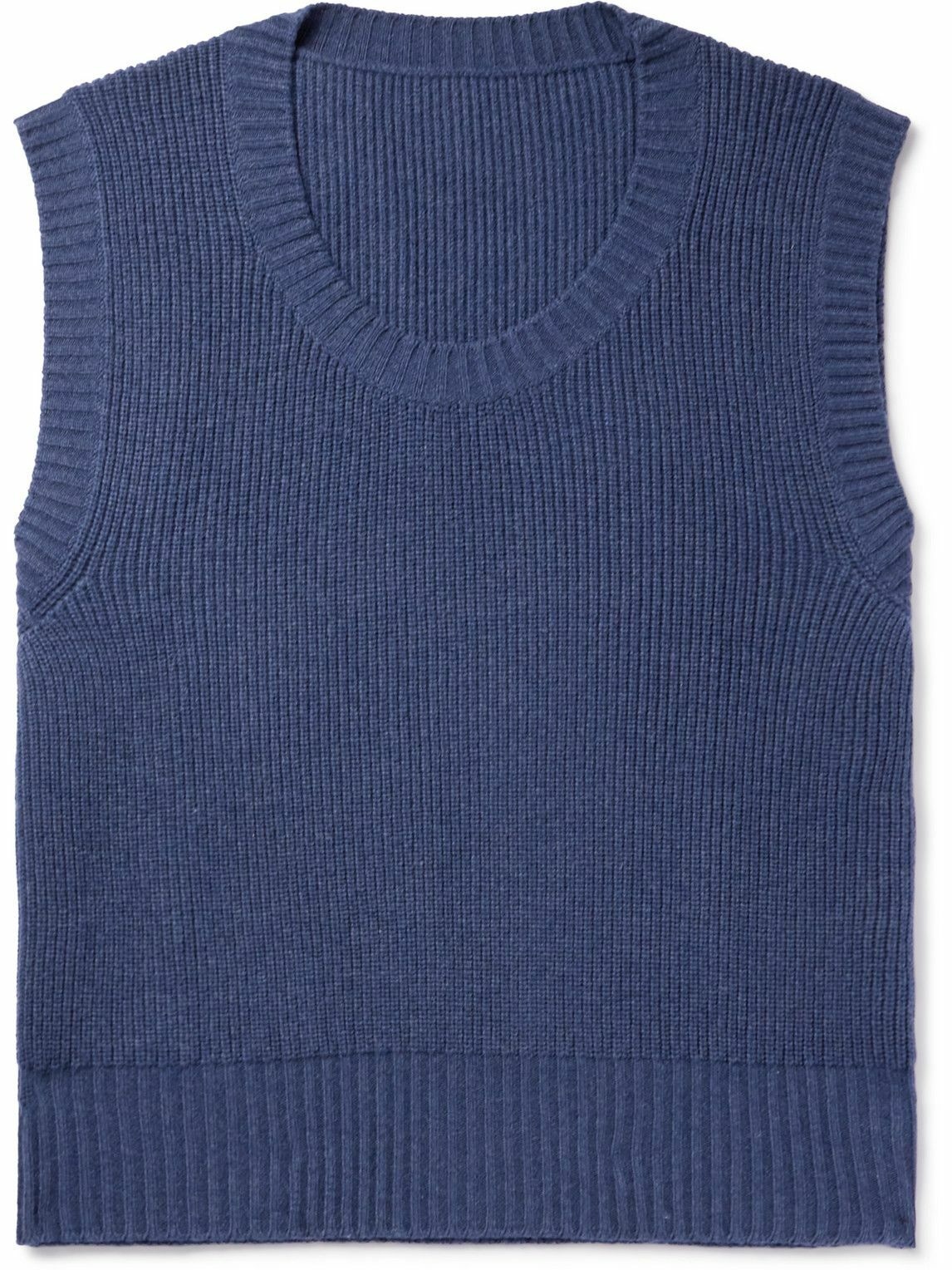 Stòffa - Ribbed Cashmere Sweater Vest - Blue STÒFFA
