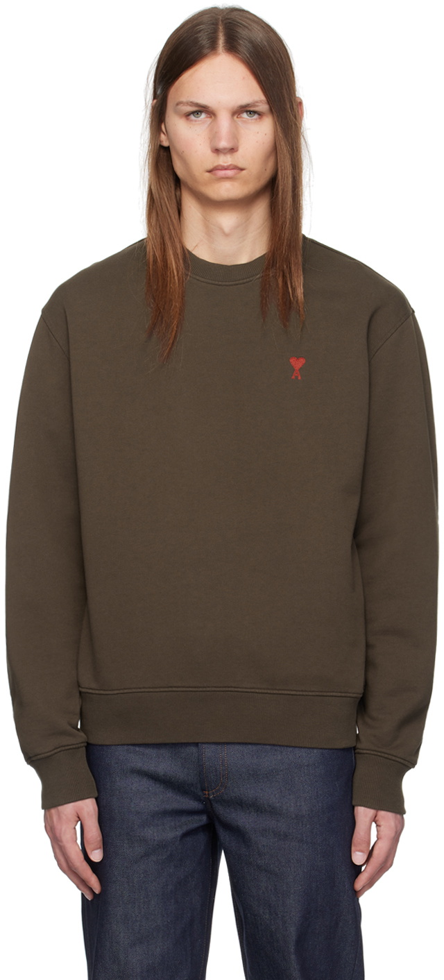 BROWN COTTON AMI DE COEUR SWEATSHIRT