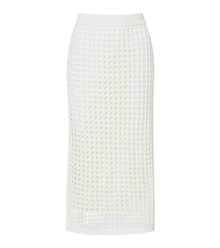 Photo: Max Mara Geode open-knit cotton midi skirt