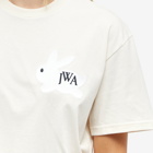 JW Anderson Women's Bunny Embroidered Logo T-Shirt in Beige
